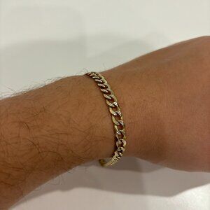Men's Yellow Gold and Silver Tone Bracelet